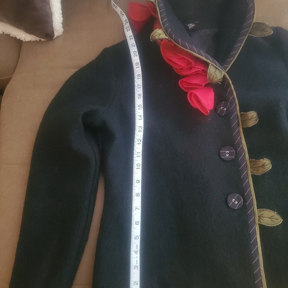 Fashion ART Rose & Leaf Wool Jacket Art2Wear - Picture 10 of 15